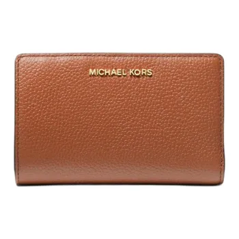 MICHAEL KORS Litchi Grain Leather Wallet Medium Size Women's Leather Brown
