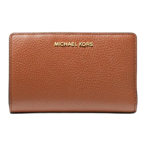 MICHAEL KORS Litchi Grain Leather Wallet Medium Size Women's Leather Brown