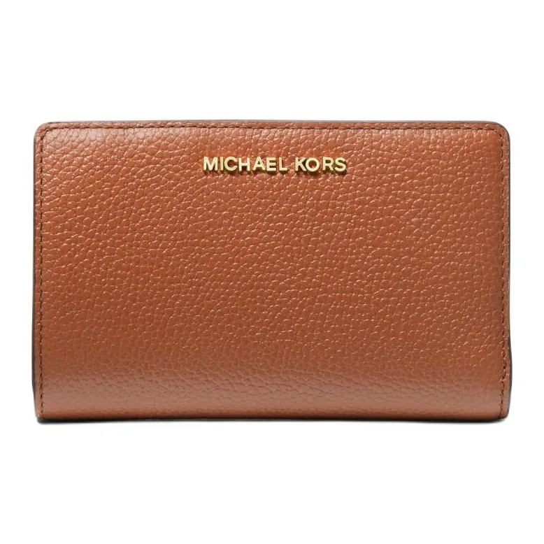 MICHAEL KORS Litchi Grain Leather Wallet Medium Size Women's Leather Brown-0