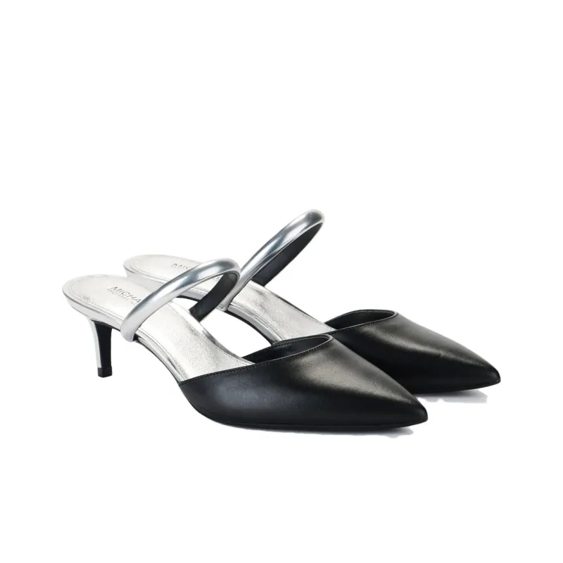 MICHAEL KORS Jessa Other Wrap-toe Slippers Women's Black Silver-2