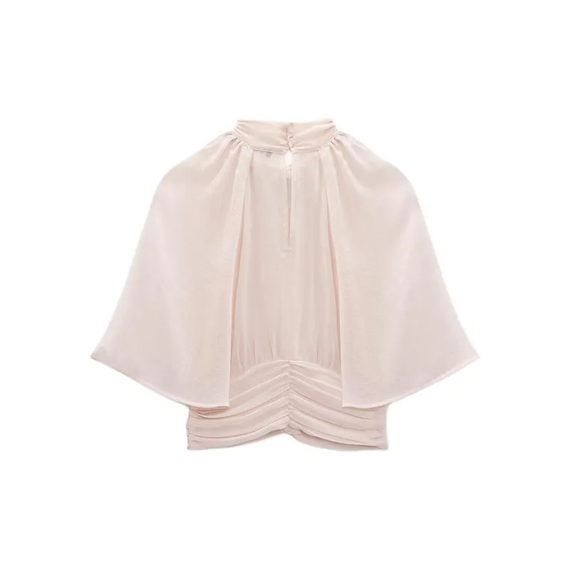 ZARA Crop Tops Women's Earth Gray Pink-1