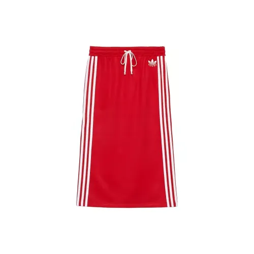 Adidas Originals X GUCCI Casual Long Skirts Women's Red