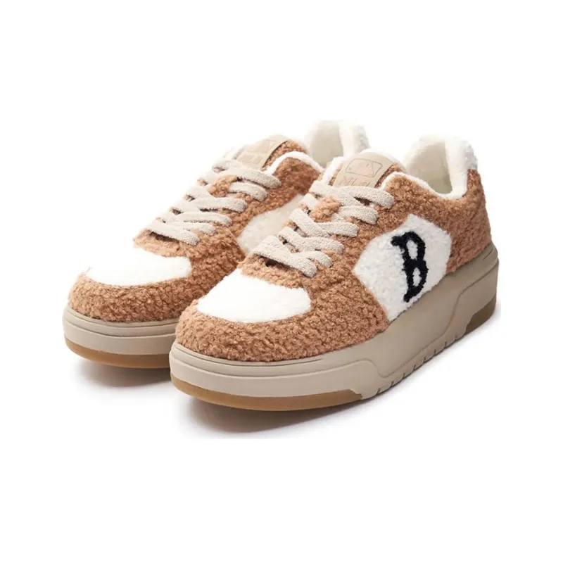 MLB Chunky Liner Cushioned Slip Resistant Low Top Casual Shoes Women's White Brown-2
