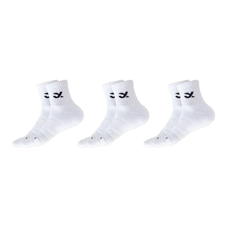 Crab Feathers Mid Calf Socks Unisex 3 Pack White-0