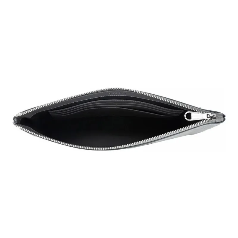 Burberry Embossed Leather Pouch Charcoal Grey-3