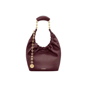 LOEWE Nappa Sheep Leather Handbag Small Size Women's Burgundy