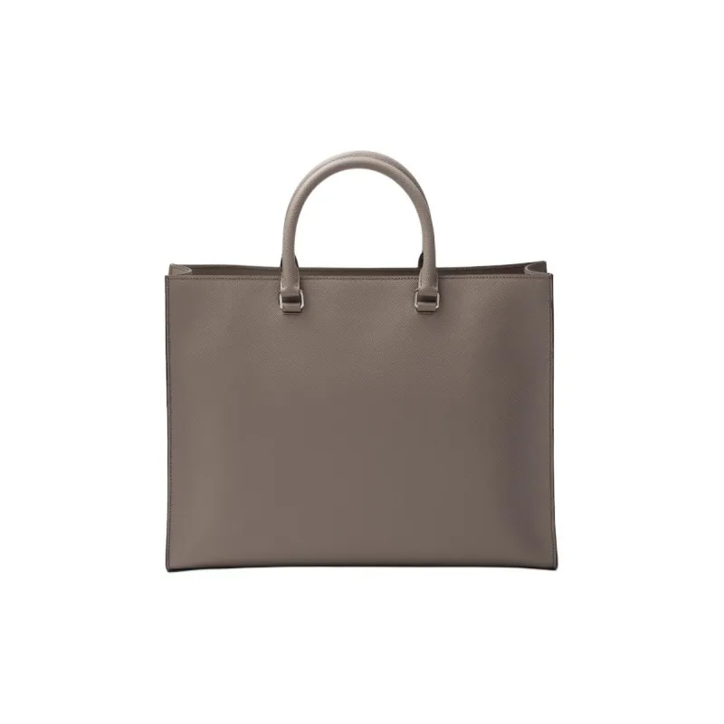 PRADA Saffiano Leather Tote Bag Shopping Bag Handbag Men's Gray-2