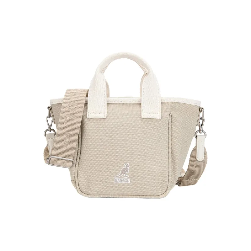 KANGOL Jacquard Canvas Tote Bag Shopping Bag Shoulder Bag Crossbody Bag Handbag Regular Unisex Beige-0