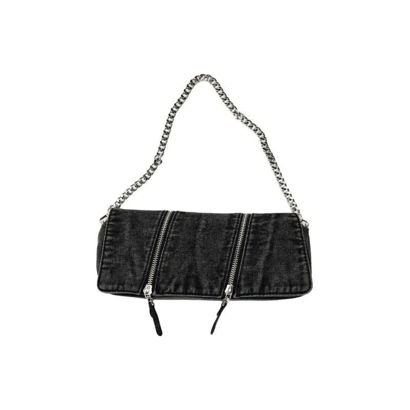 ZARA Polyurethane Shoulder Bag Crossbody Bag Medium Size Women's Denim Blue-1