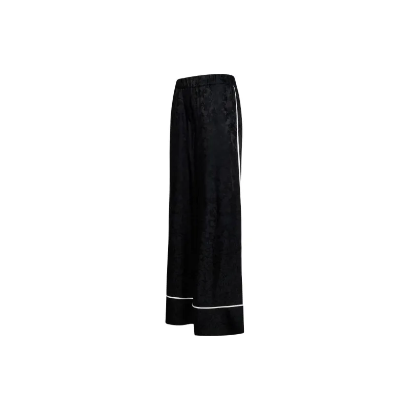 OFF WHITE Floral Jacquard Pajama Pant Black-2
