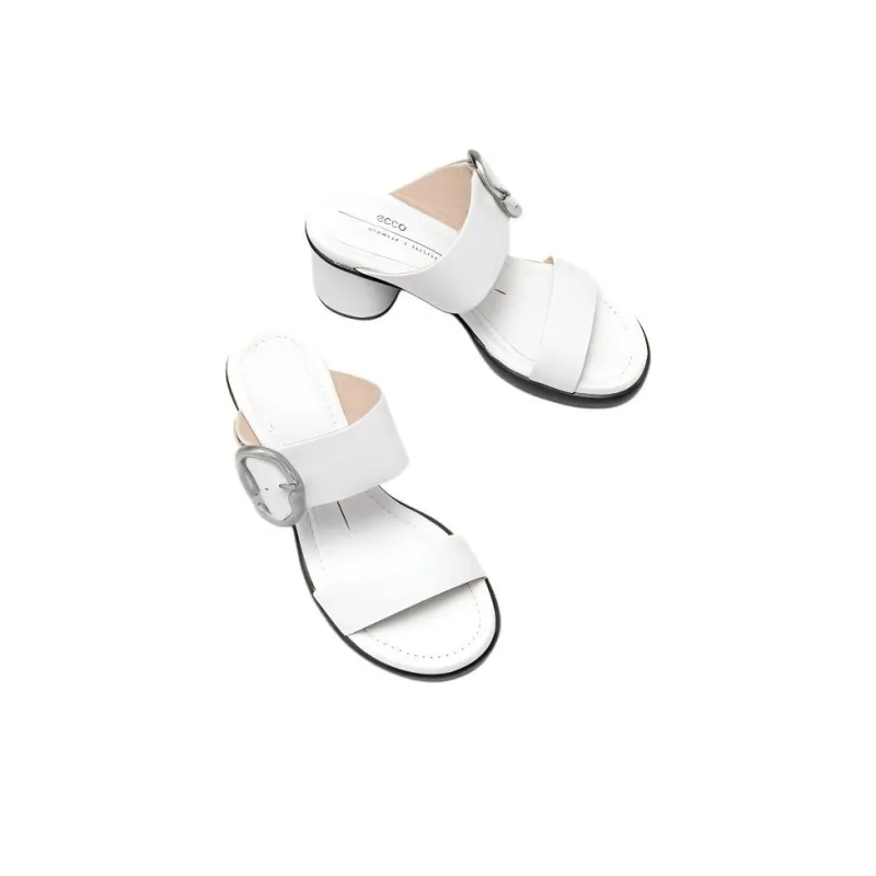 Ecco Rubber Sole Abrasion Resistant Slide Slippers Women's White-2