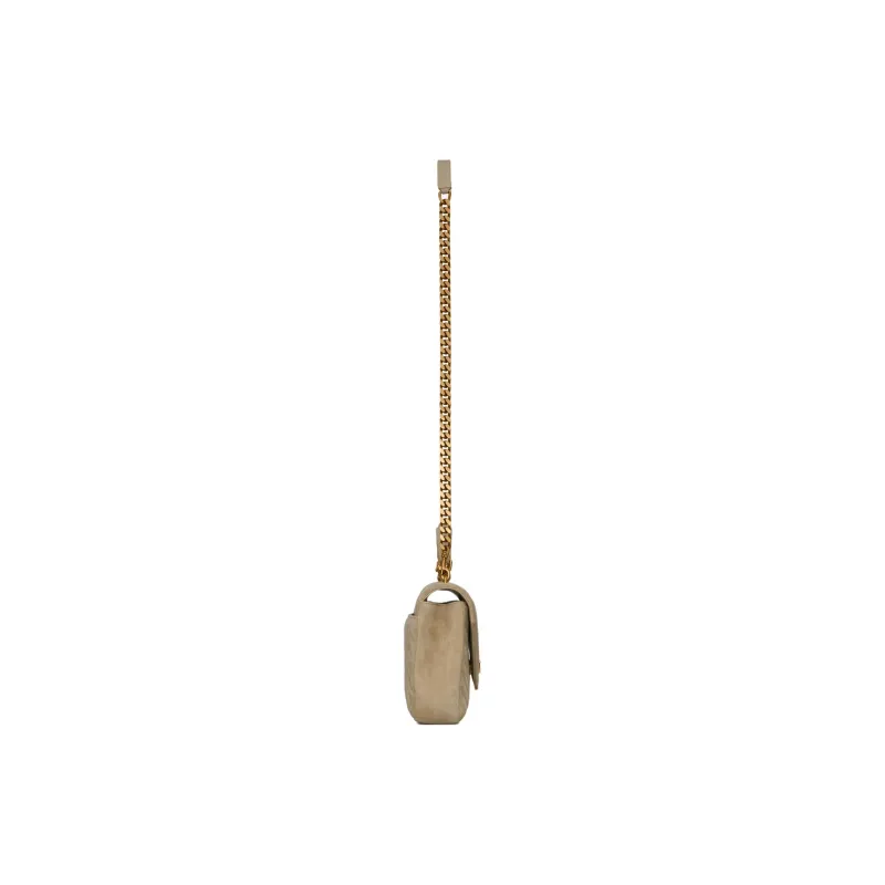 SAINT LAURENT Calfskin Crossbody Bag Shoulder Bag Women's Matte Gold-3