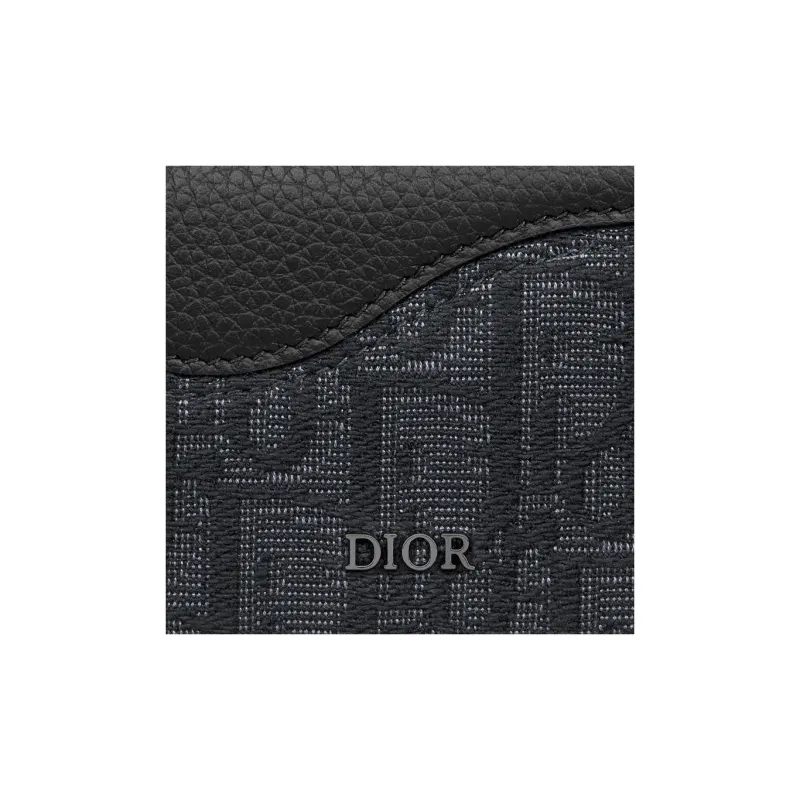 DIOR Grained Calfskin Business Card Holder Men's Black-5