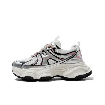 TUOPIN Y2K Vintage Techwear Silver Wear Resistant Height Increasing Low Top Chunky Sneakers Unisex Silver