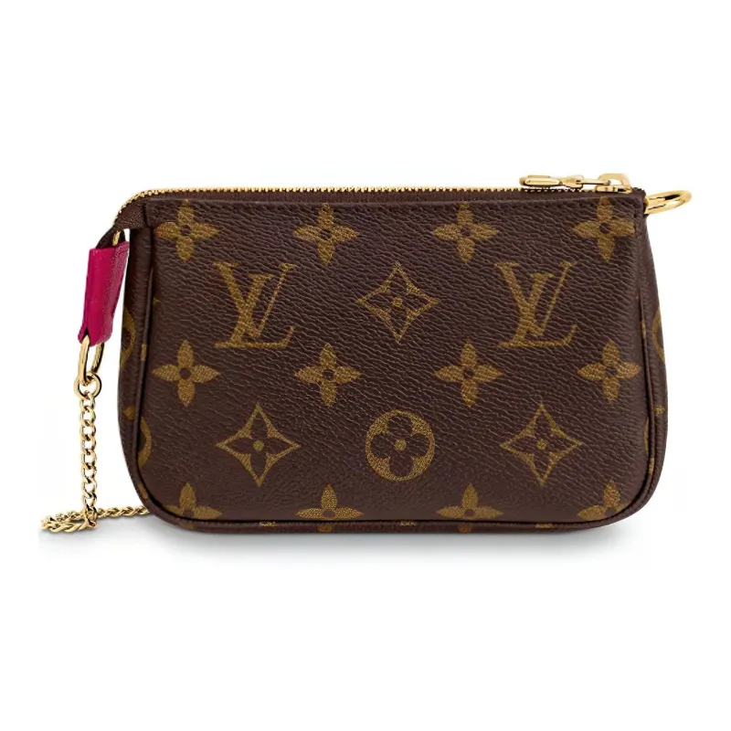 LOUIS VUITTON Mini Pochette Accessoires Monogram Vivienne Courchevel Fuchsia Lining-2