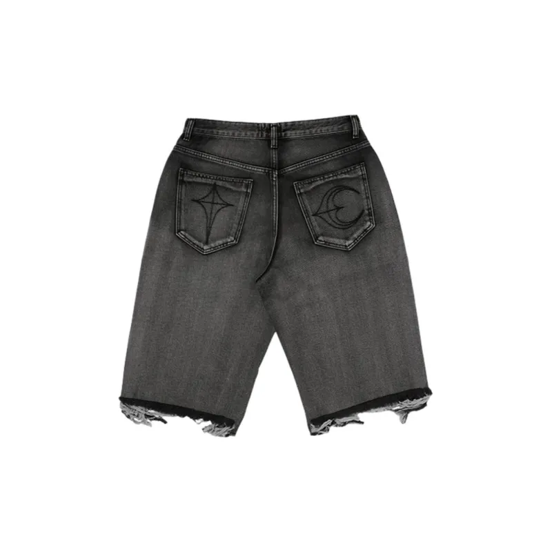 THUG CLUB SS24 Denim Shorts Unisex Black-1