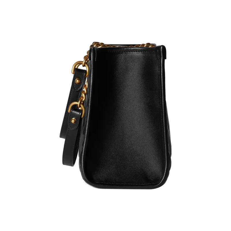 GUCCI GG Marmont Leather Tote Bag Shopping Bag Portable Crossbody Bag Shoulder Bag Women's Black-2