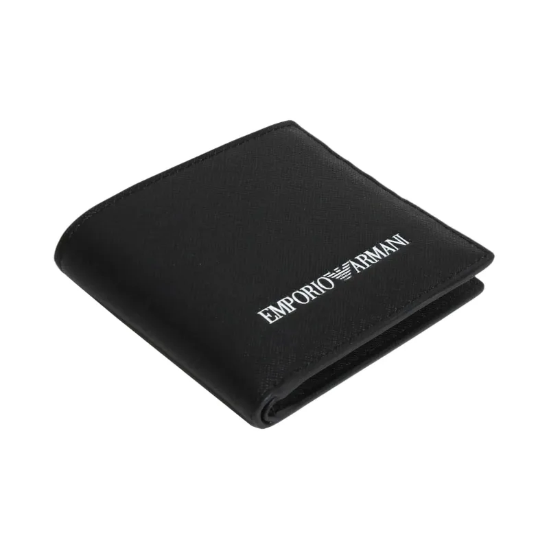EMPORIO ARMANI Leather Wallet Coin Purse Wallet Men's Black-3