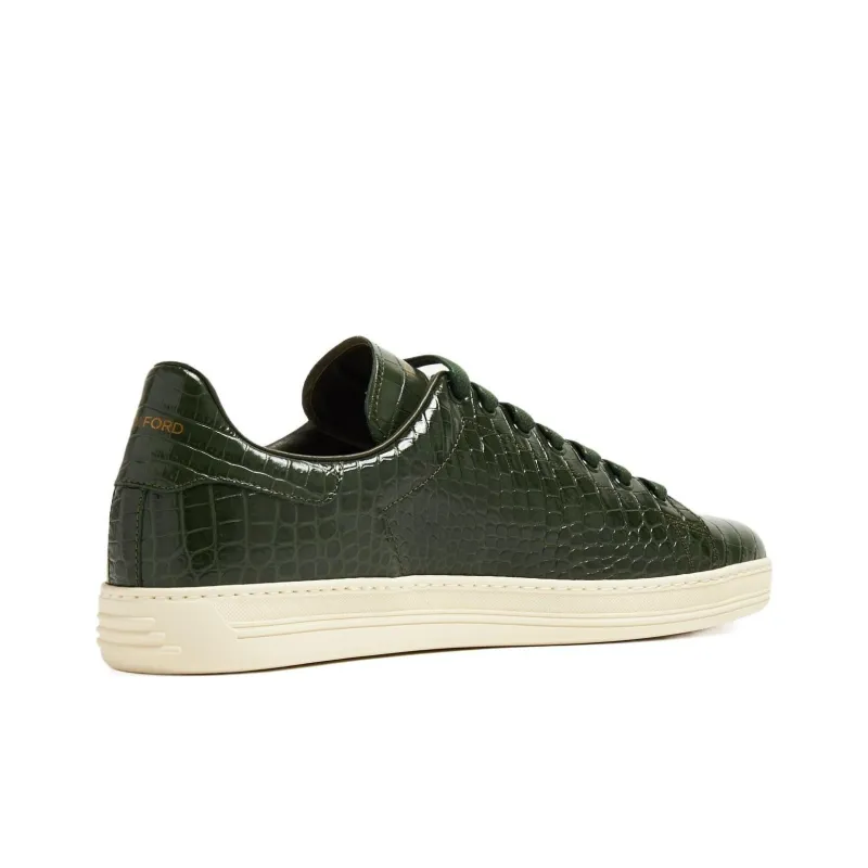 TOM FORD Warwick Crocodile-embossed Leather Sneakers-2