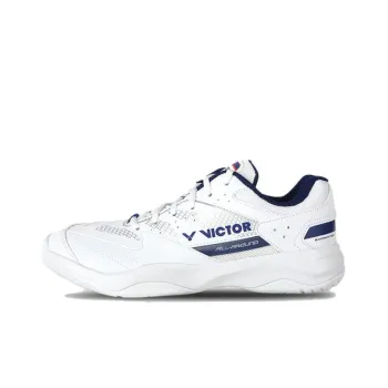 VICTOR Cushioned Anti Slip And Wear Resistant Lightweight Low Top Badminton Shoes Unisex White Blue
