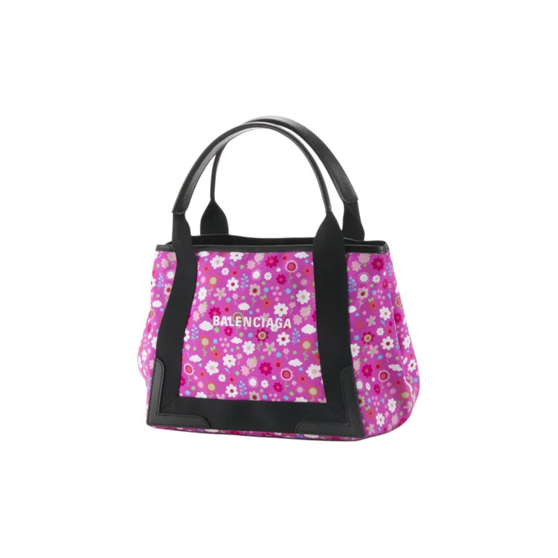 Balenciaga Canvas With Leather Tote Bag Shopping Bag Canvas Bag Handbags Women's Pink-1