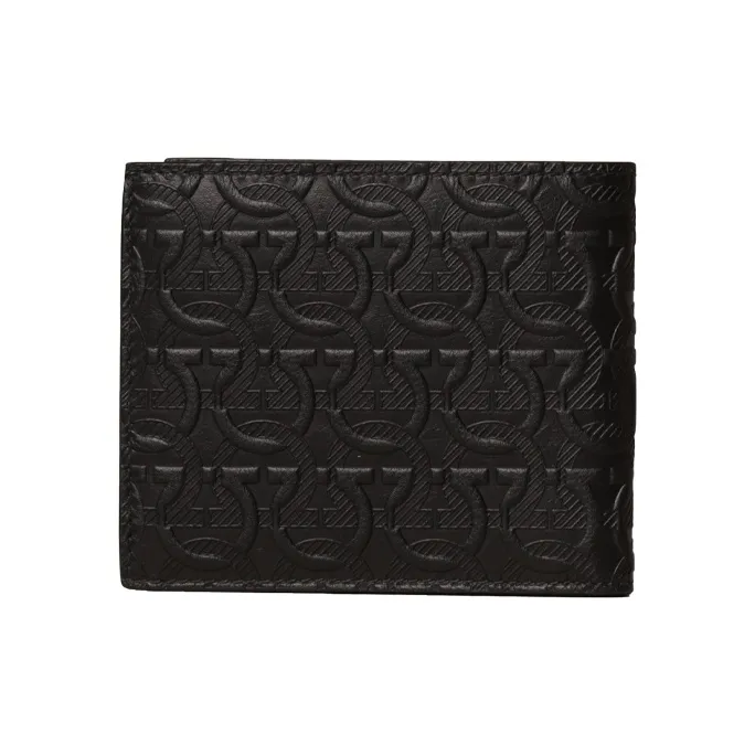 FERRAGAMO Cow Leather Wallet Men's Black-2