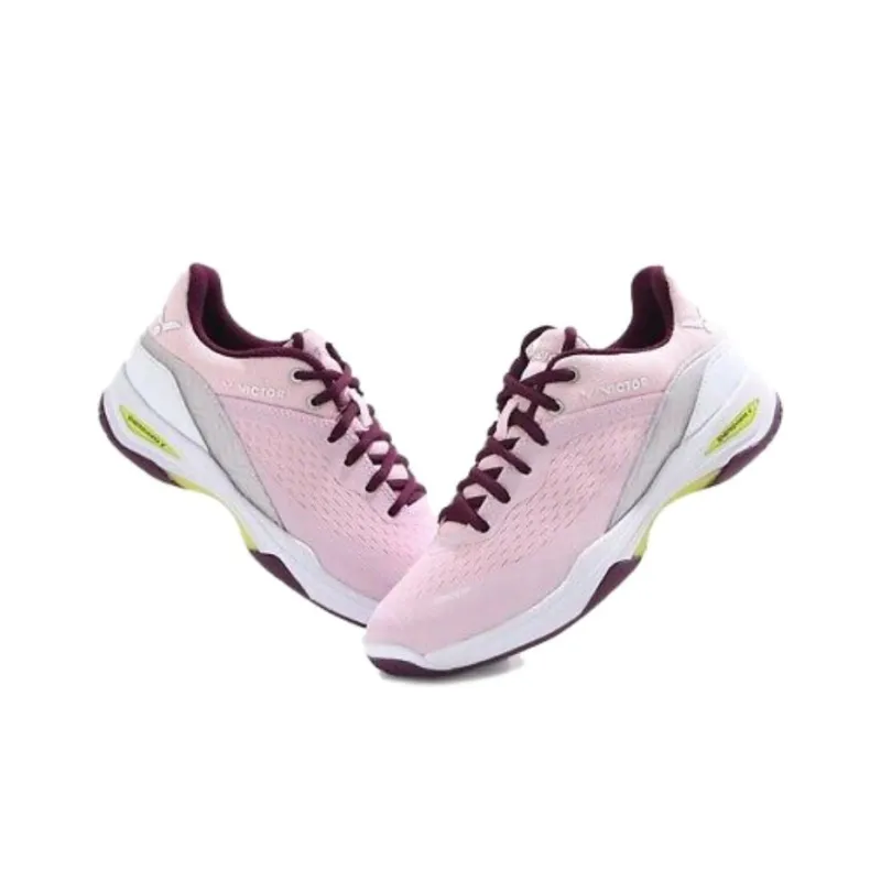 VICTOR Durable Breathable Low Top Badminton Shoes Women's Gray Pink-2