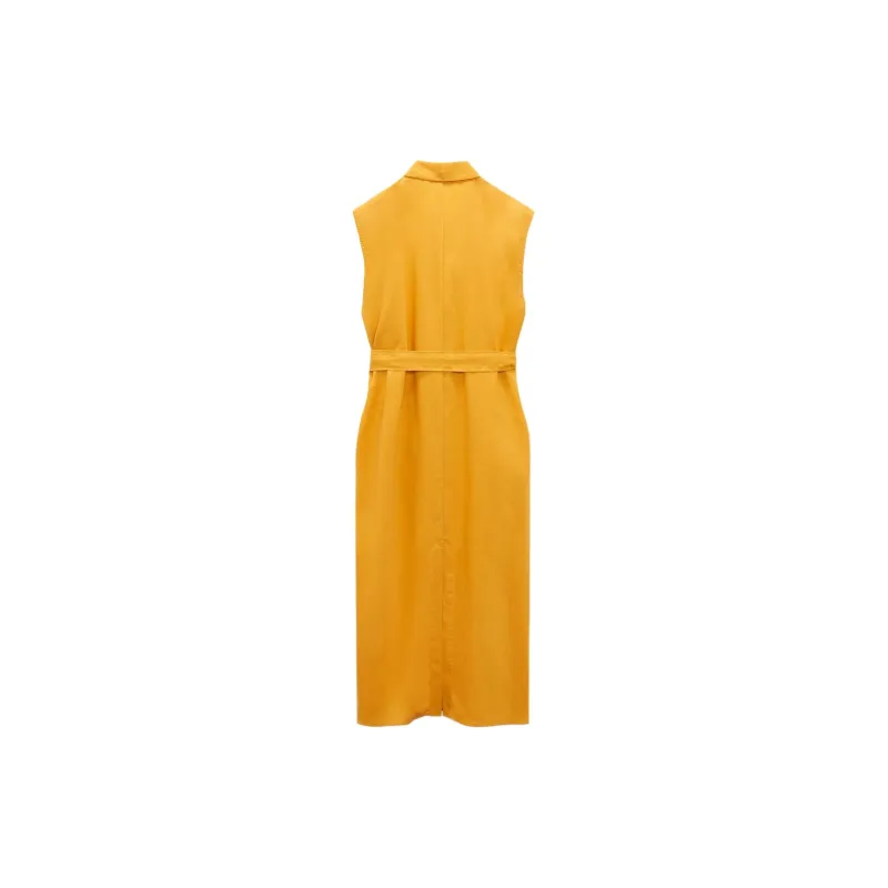 ZARA Sleeveless Dress Women's Mustard-1