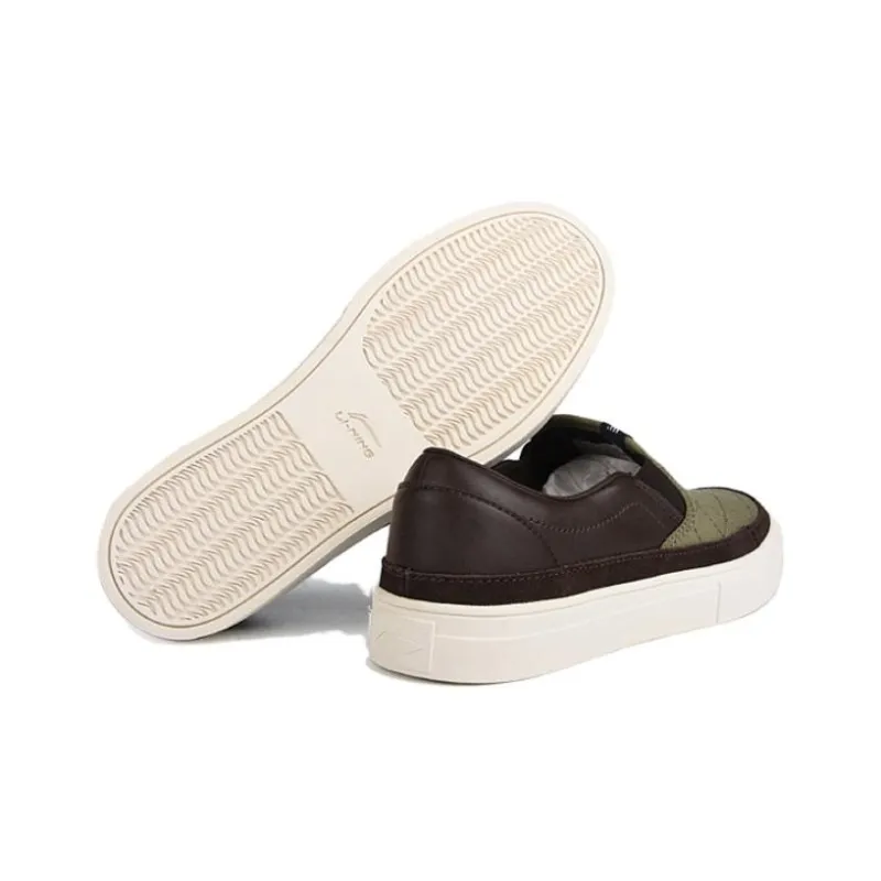 LiNing Coverage  Thermal Slip Resistant Low Top Skateboard Shoes Men's Charcoal Coffee Umber-4