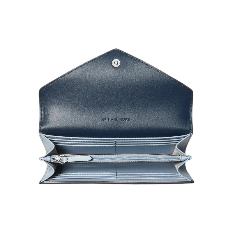 MICHAEL KORS Jet Set Travel Polyurethane Wallet Large Size Women's Marine Blue-2