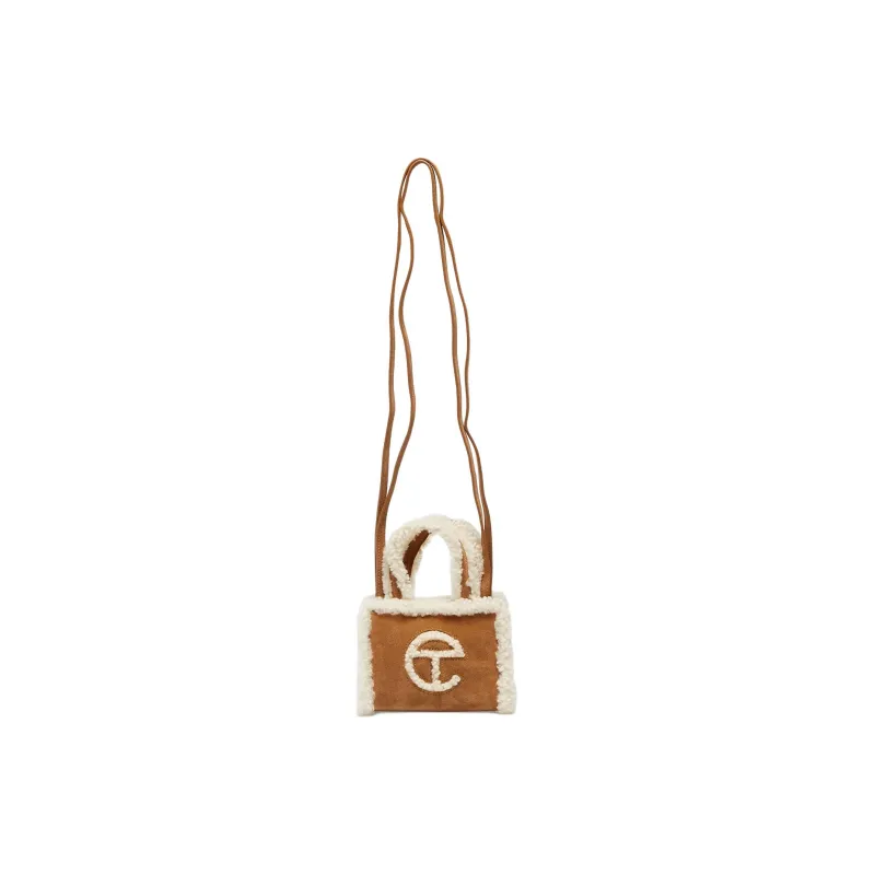 UGG Shearling Tote Bag, Shopping Bag, One Shoulder Handbag, Crossbody Bag Trumpets Women's Chestnut-3