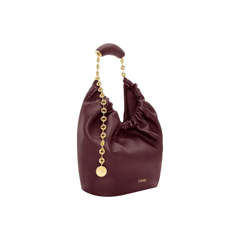 LOEWE Nappa Sheep Leather Handbag Small Size Women's Burgundy-2