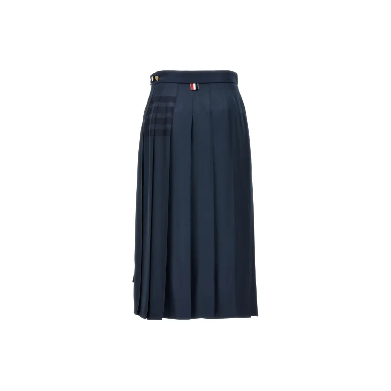 THOM BROWNE 4 Bar Pleated Midi Skirt-1