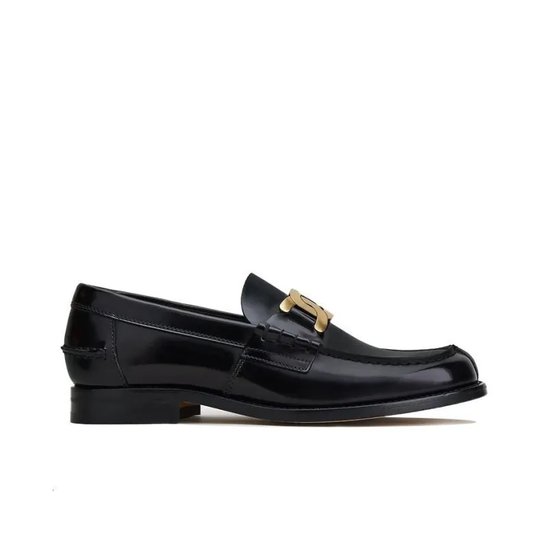 TOD'S Chain Detailed Logo Engraved Loafers-1