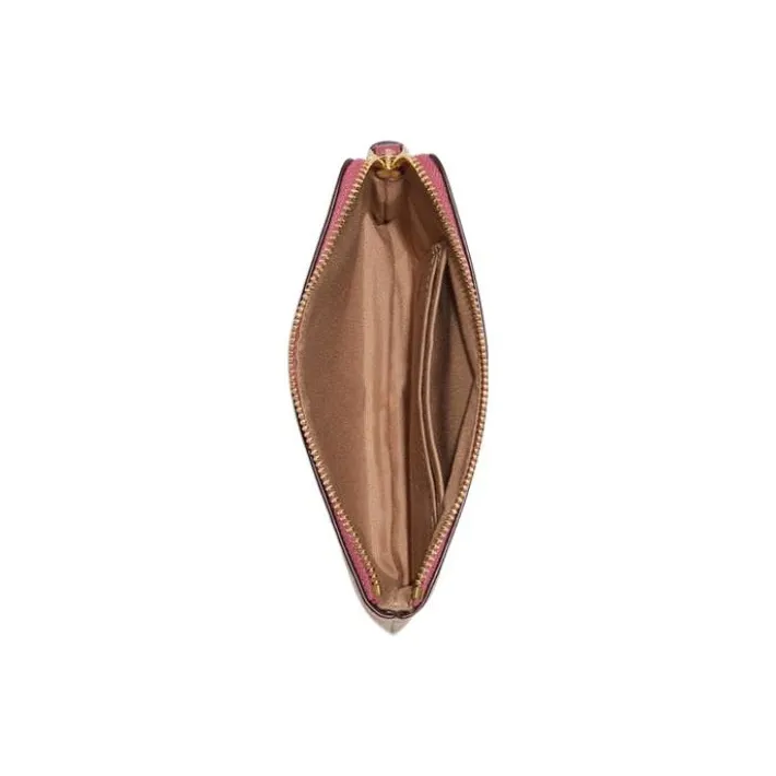 COACH Artificial Leather Clutch Trumpets Women's Brown & Pink-2