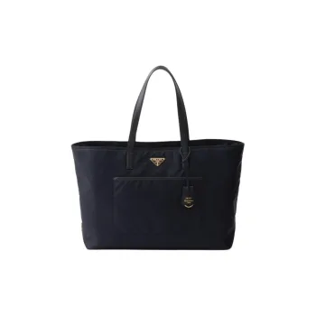 PRADA Re-Edition Recycled Nylon Saffiano Leather Tote Bag Shopping Bag Handbag Large Size Women's Blue