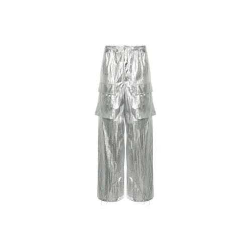 MM6 Maison Margiela Drawstring-fastening Metallic Trousers