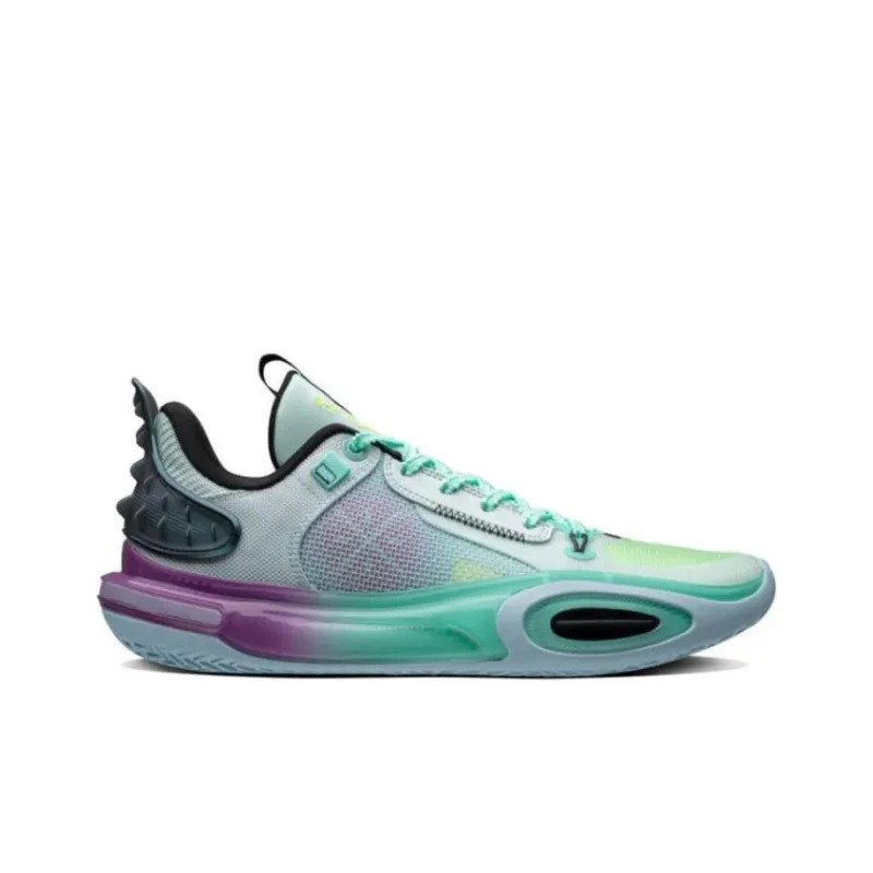 LiNing All City 11 Psychedelic Cushioning Anti Slip And Wear Resistant Low Top Basketball Shoes Men's Blue-2
