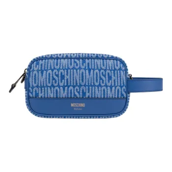 MOSCHINO Denim Makeup Bags Toiletry Bags Women's Blue