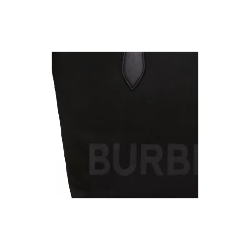 Burberry Calfskin Trim Tote Bag, Shopping Bag, Shoulder Bag, Handbag Small Size Women's Pure Black-6