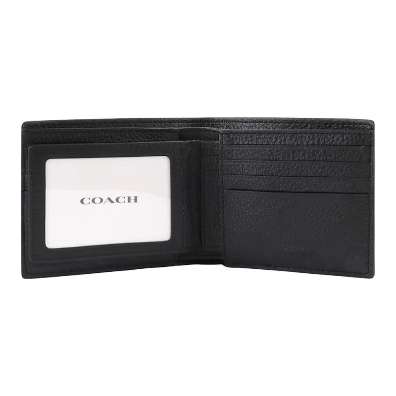 COACH 3 IN 1 Wallet Leather Wallet Men's Black & Brown-2
