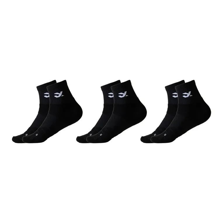 Crab Feathers Mid Calf Socks Unisex 3 Pack Black-0