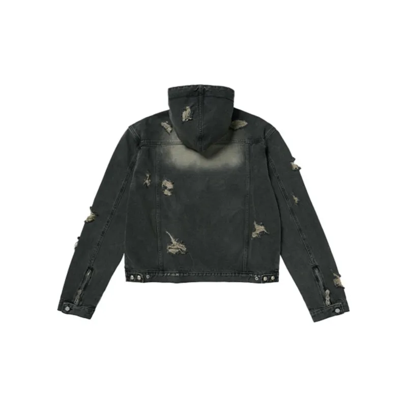 THUG CLUB SS24 Denim Jacket Unisex Black-1