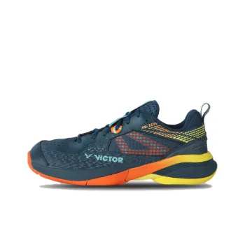 VICTOR Cushioning Wear-Resistant Low-Top Badminton Shoes Unisex Blue Orange