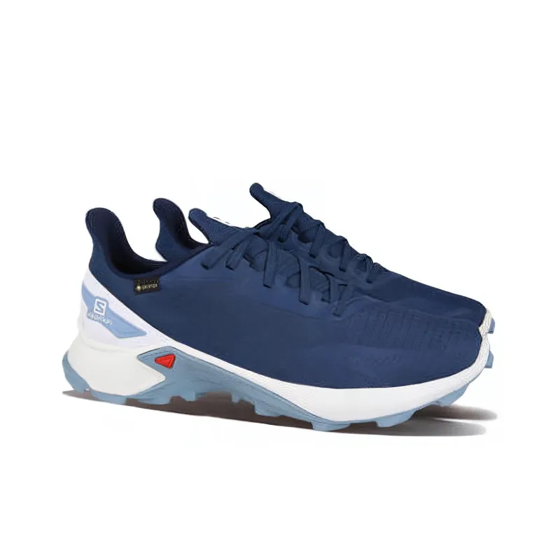 SALOMON Alphacross Blast Gore-Tex Gt Durable Breathable Low-Top Trekking Shoes Men's Blue White-2