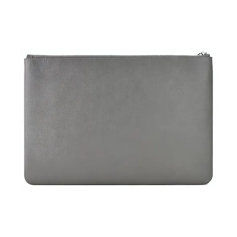 Burberry Embossed Leather Pouch Charcoal Grey-2