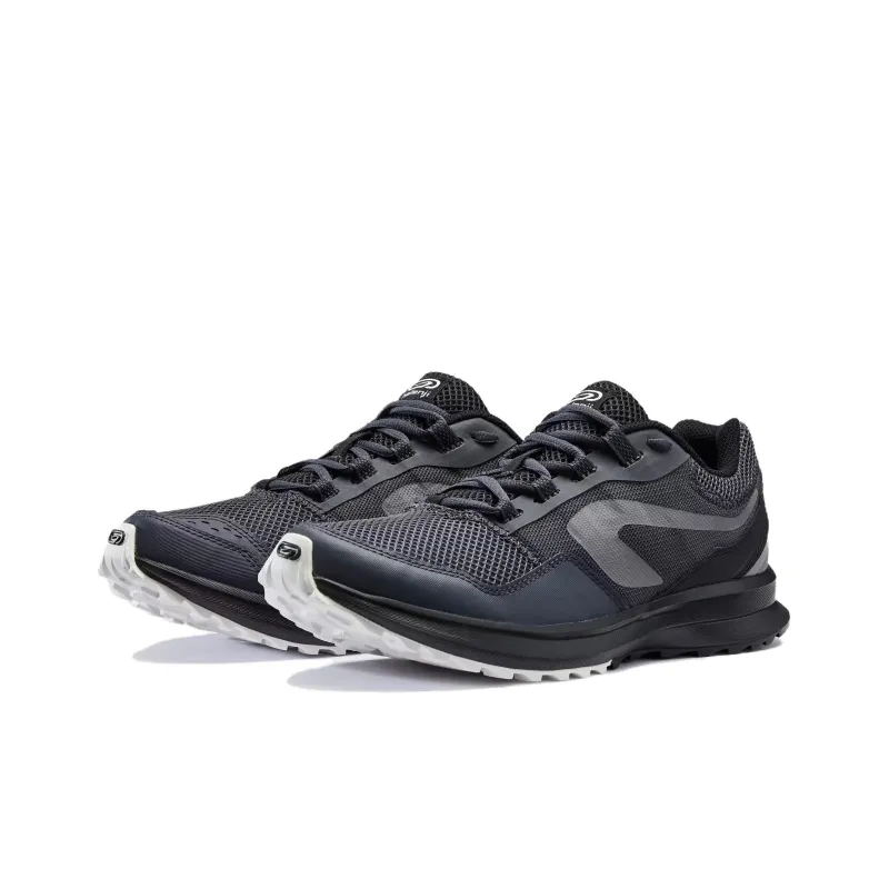 DECATHLON Run Active Slip Resistant Cushioning, Breathable, And Lightweight Low Top Running Shoes Men's Black Gray-2