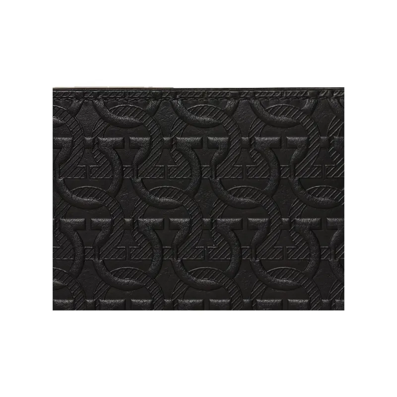 FERRAGAMO Cow Leather Wallet Men's Black-4