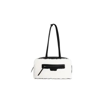 VENVENNET Cow Leather Handbag, Shoulder Bag Unisex Eskimo Toast