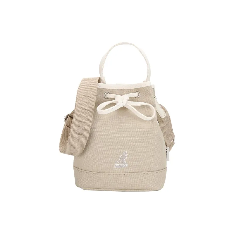 KANGOL Canvas Bucket Bag Canvas Bag Shoulder Bag Crossbody Bag Handbag Regular Women's Beige-0